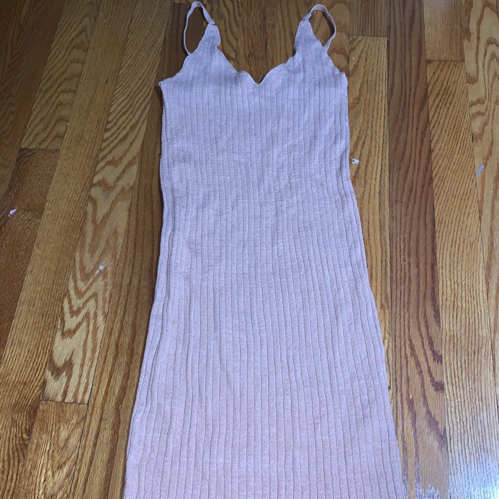 Garage Light Pink Midi Body Con Dress